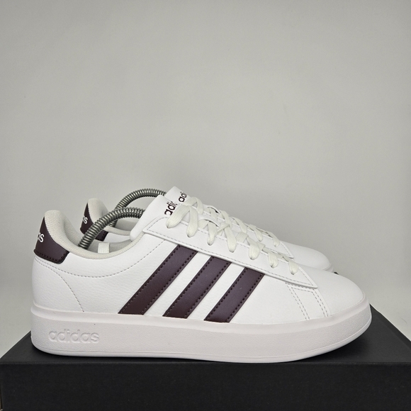 New Adidas Grand Court 2.0 White Brown ID2978 Women's Shoes Size 7 - Picture 3 of 8